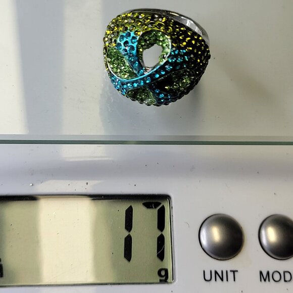 Aqua Green Rhinestone Ring SIZE 6.5 - Other sizes available - Picture 10 of 13